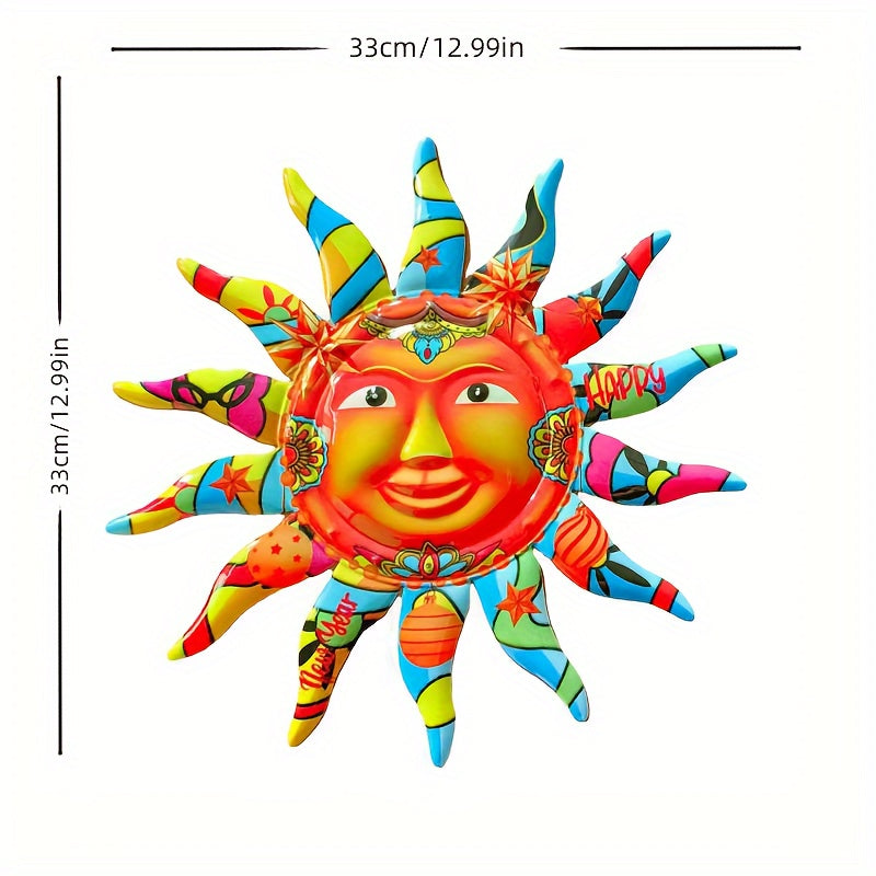 2025 Sunflower Metal Wall Art Outdoor Garden Decor No Electricity Needed Colorful Smiling Face