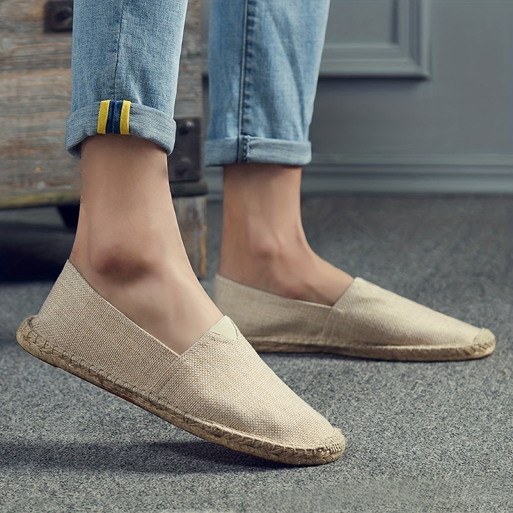 Women's Breathable Cotton Canvas Flat Shoes with Rubber Sole