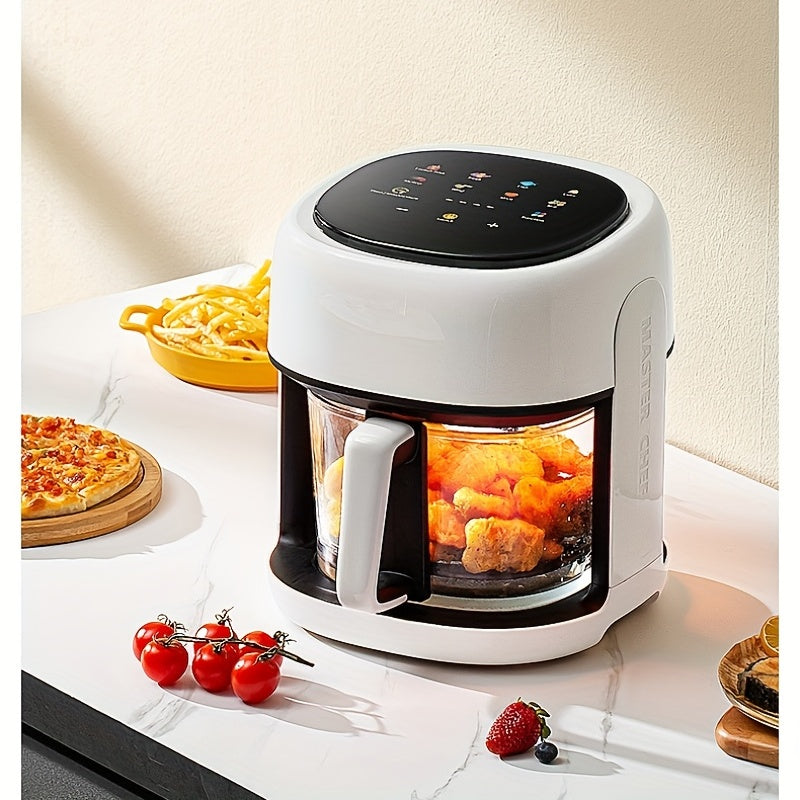 Touch Screen Air Fryer 4.5L Capacity High Borosilicate Glass Basket 1350W