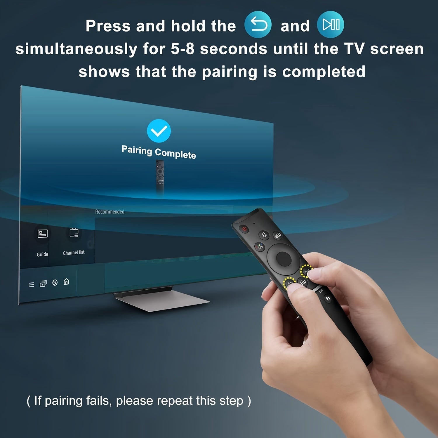 Voice Control Remote for Samsung TVs Wireless Infrared Easy-Pair No Batteries Needed
