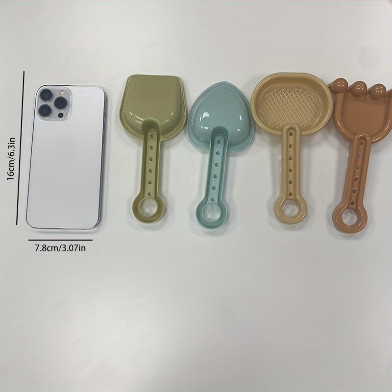 10-Piece Beach Toy Set for Kids Sandcastle Building with Construction Trucks and Spade