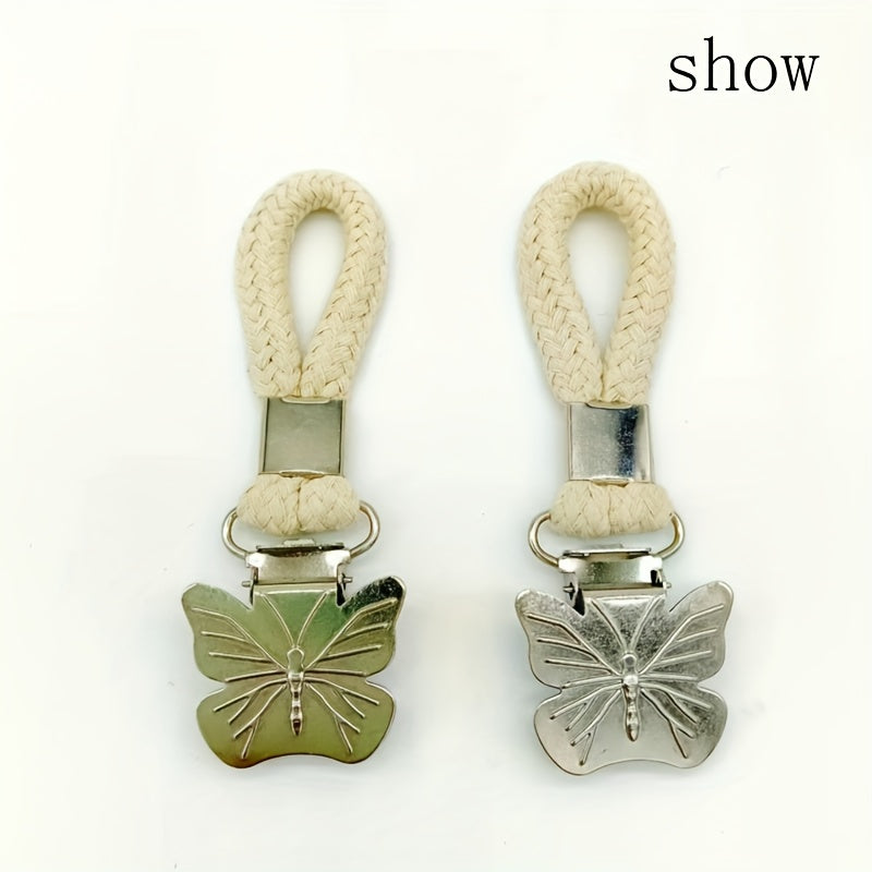 2 ta Kelebek naqshli hammom sochiq kliplari to'plami, ko'p maqsadli to'qilgan metall halqa kliplari, oshxona yoki hammom uchun yoqimli va amaliy saqlash kliplari, uy va oshxona uchun zaruriy ta'minotlar