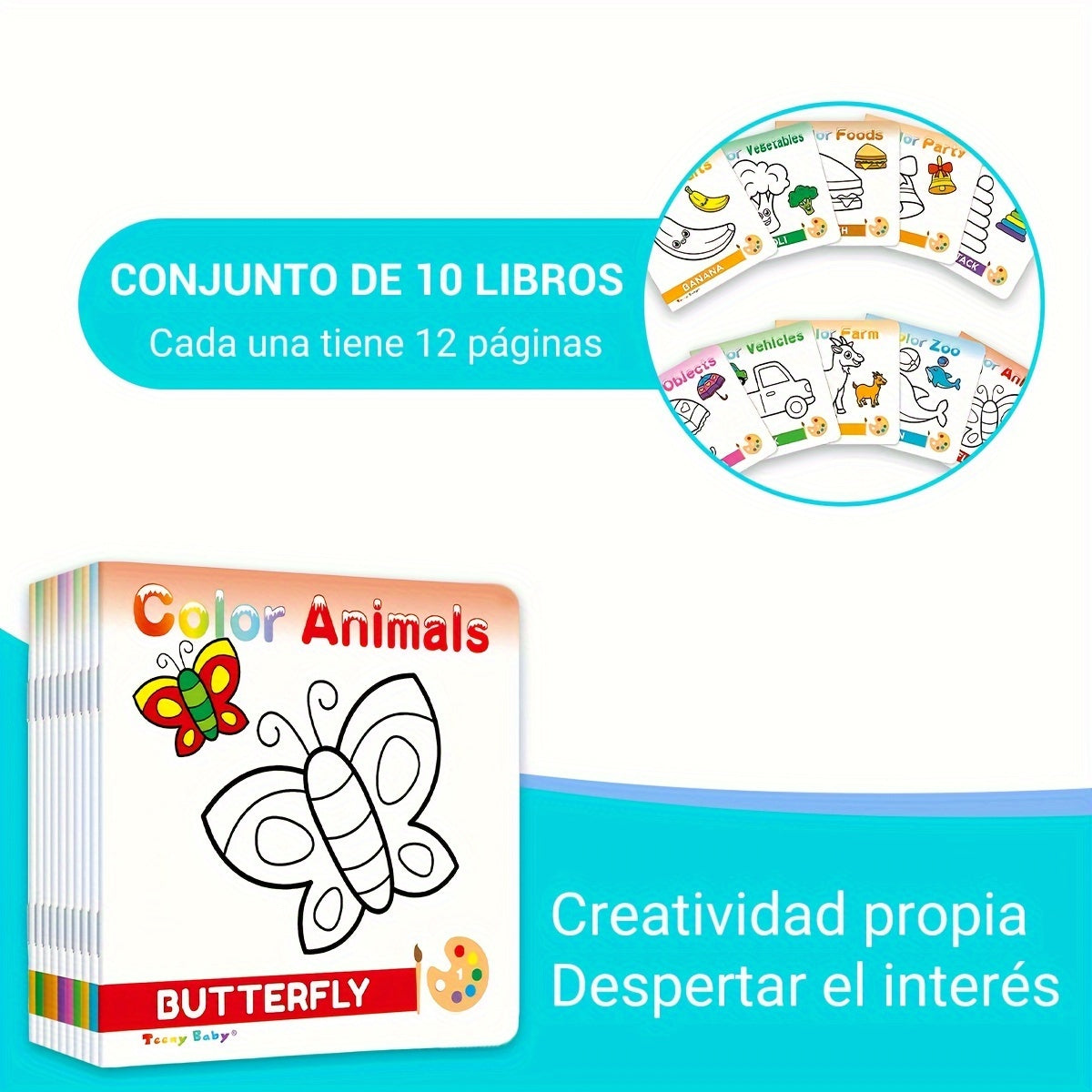 10-Piece Kids DIY Coloring Book Set for Ages 4 and Up