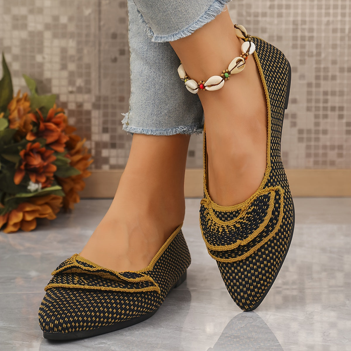 Women's T-Bar Flat Shoes Breathable Fabric Mary Jane All-Season