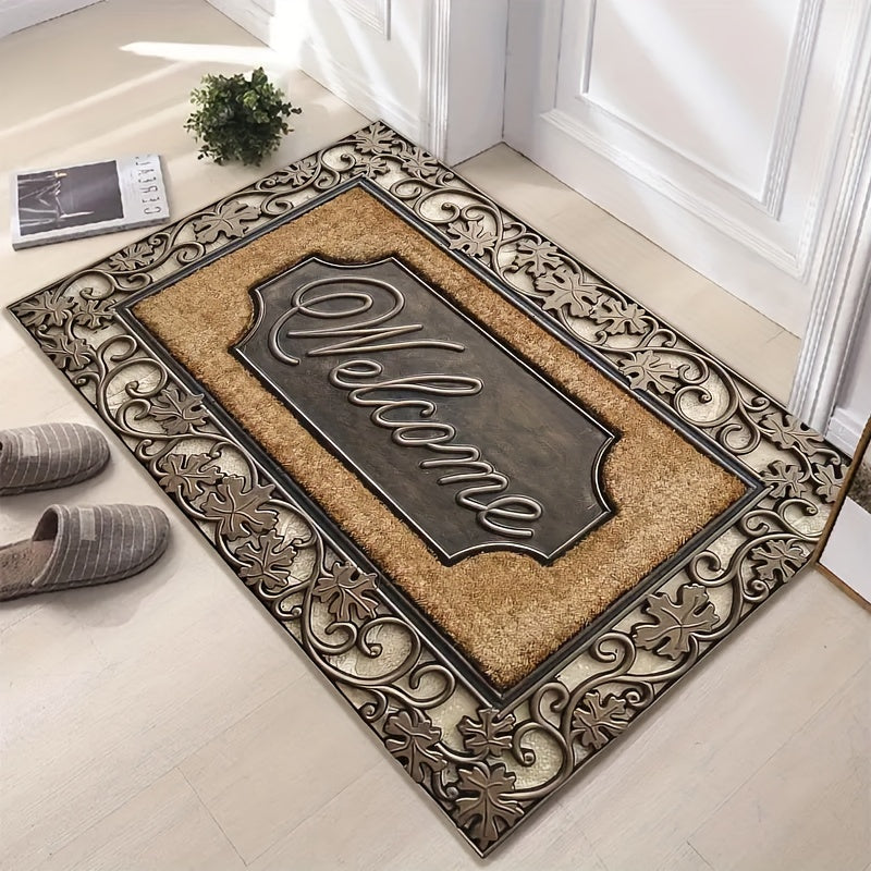 Welcome Home Doormat with Abstract Line Pattern, Durable, Various Sizes