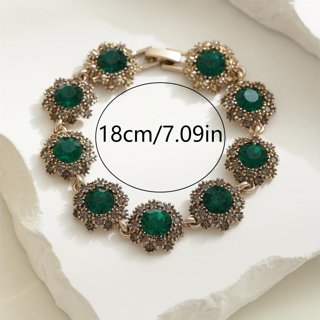 Retro Rhinestone Flower Bracelet for Women and Girls Elegant Jewelry