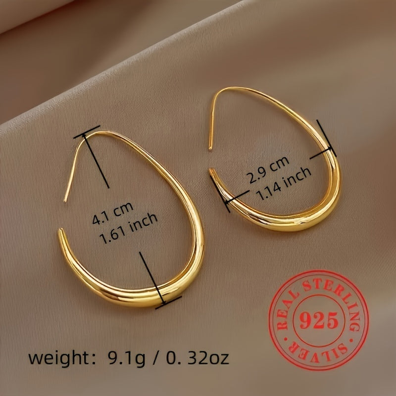 Partiyalarda va bayramlarda ushbu ajoyib Geometrik Tushirish Quloq uzuklari bilan jasur bayonot bering, 925 Sterling Silver dan tayyorlangan.