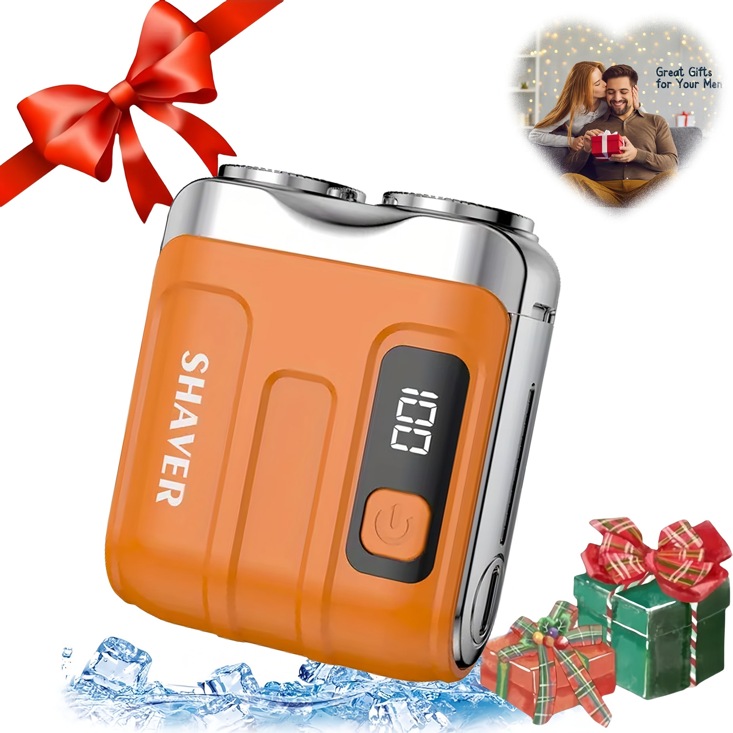 Electric shaver for men USB rechargeable washable long-lasting lithium battery travel-friendly