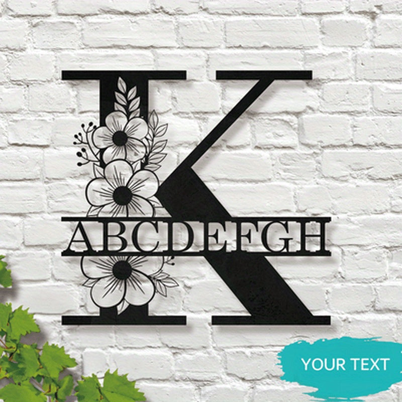 Personalized Floral Name Sign Wall Art for Home Decor and Weddings