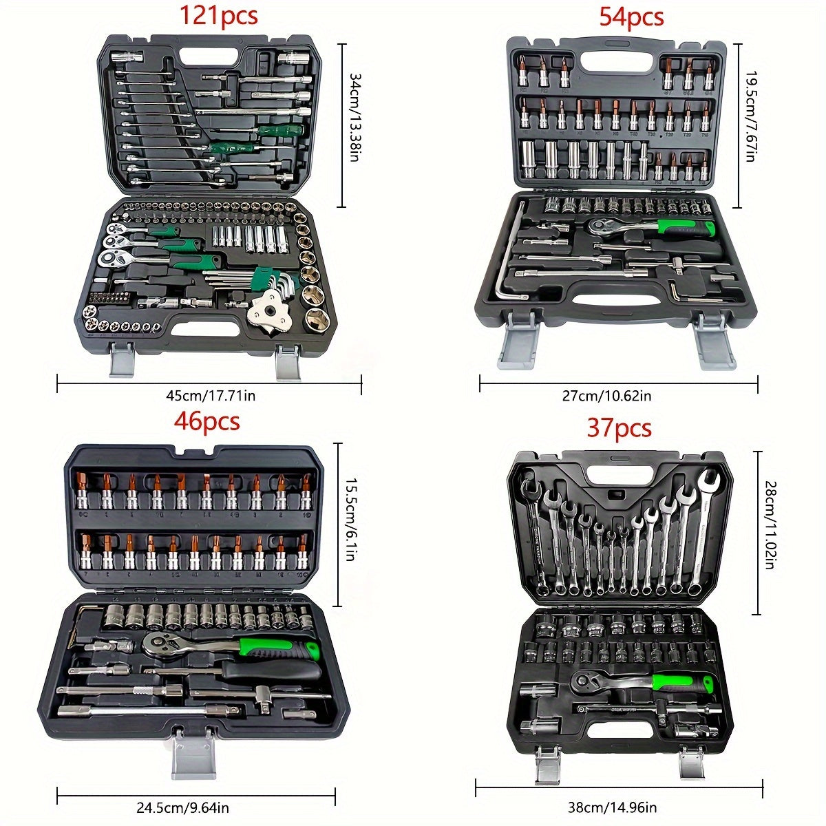 121-Piece Socket Wrench Set with 72-Tooth Ratchet and Tools for Vehicle Maintenance