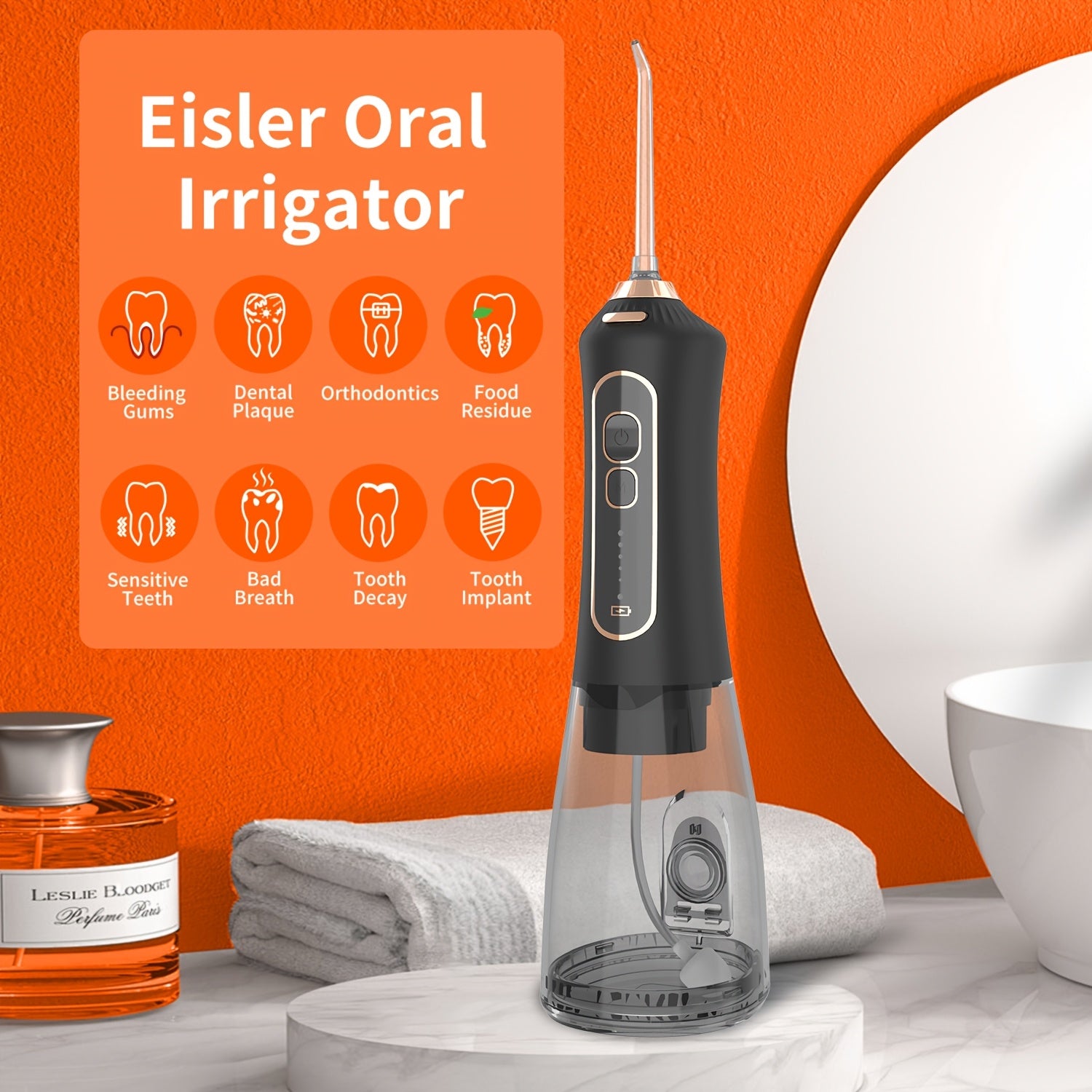 irrigador de agua recargable portátil con 5 modos y boquilla rotatoria