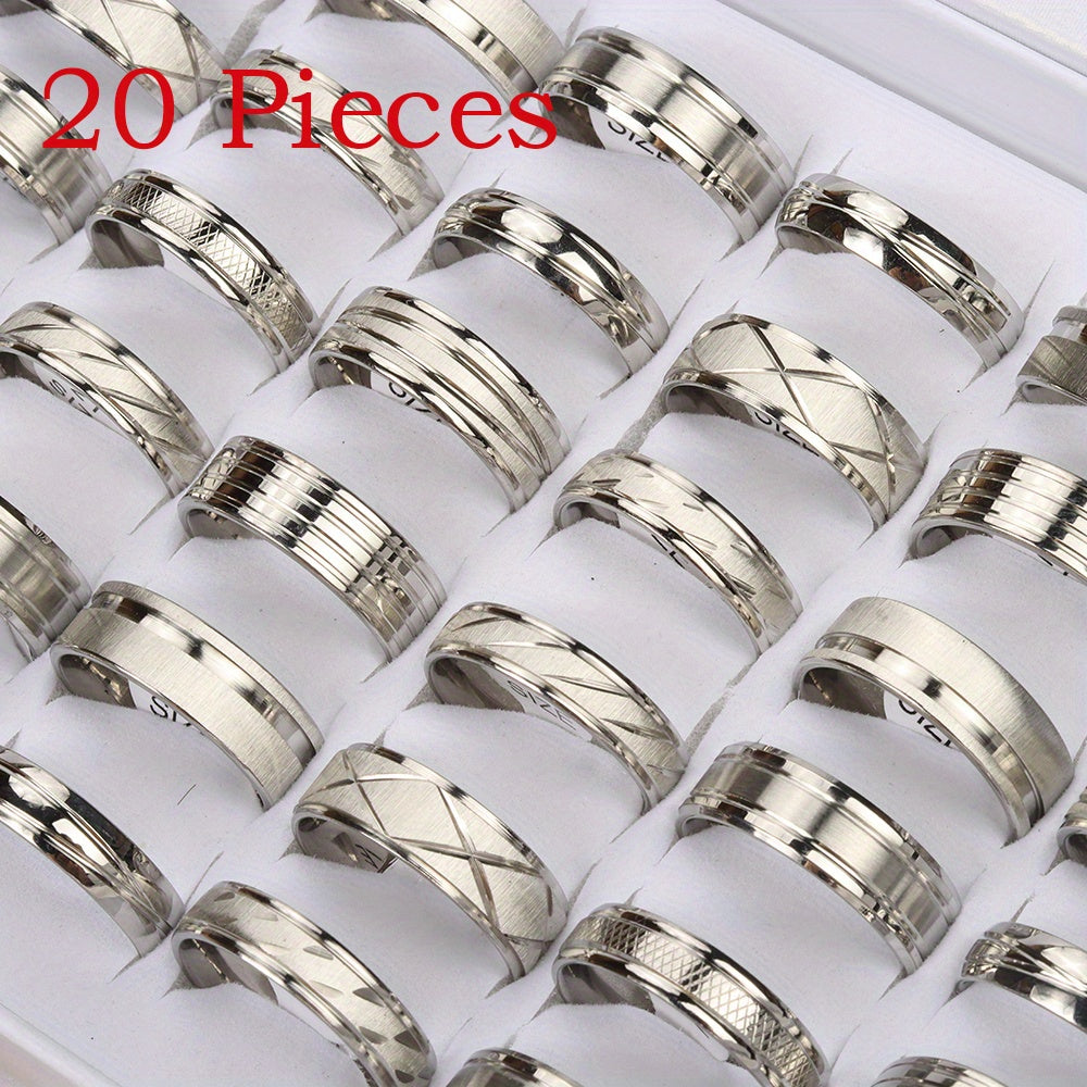 Two-Color Stainless Steel Ring Waterproof Sweat-Proof Jewelry for Men Women