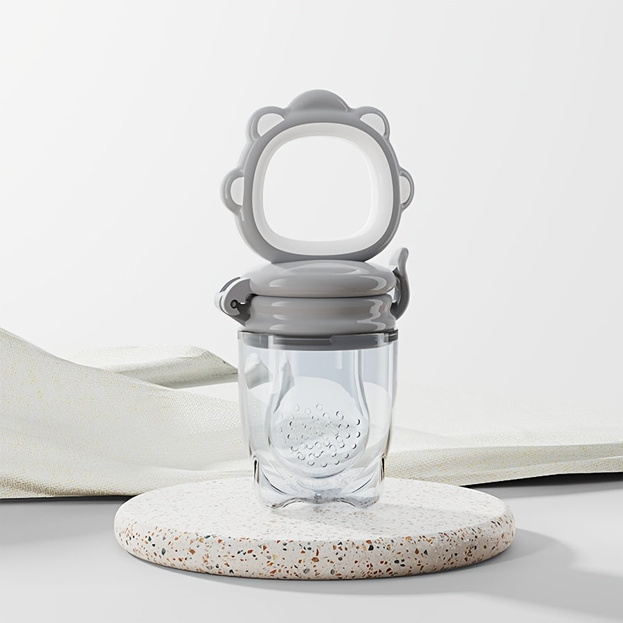 Baby Fruit and Vegetable Feeder with Silicone Mesh for Teething and Juice Feeding Cartoon Lion Design