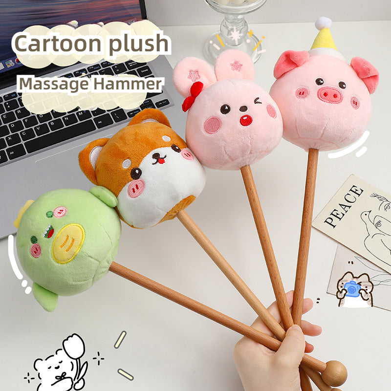 Plush Cartoon Massage Hammer for Neck Shoulder Legs Handheld Back Massager