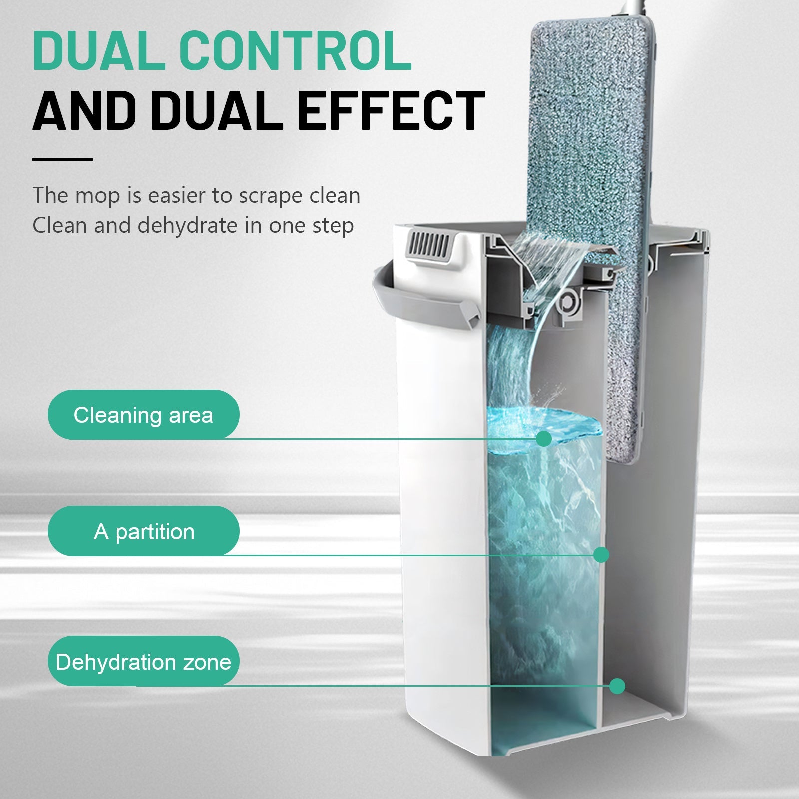 2-Piece Microfiber Mop Set with Telescopic Handle and 8 Pads for Wet Dry Cleaning