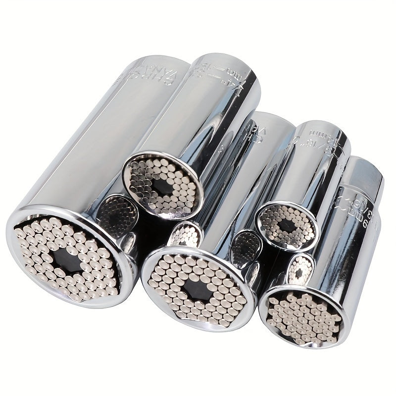 2 Pcs Stainless Steel Ratchet Socket Wrench Set for Automotive and Mechanical Work