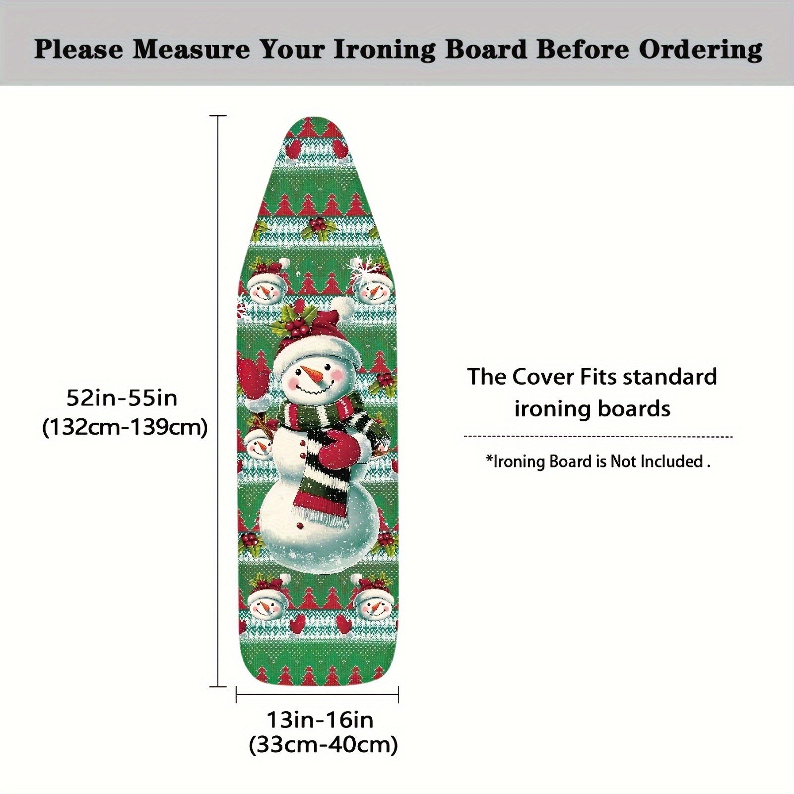 Christmas Snowman Ironing Board Cover Dustproof Stain-Resistant Standard Size