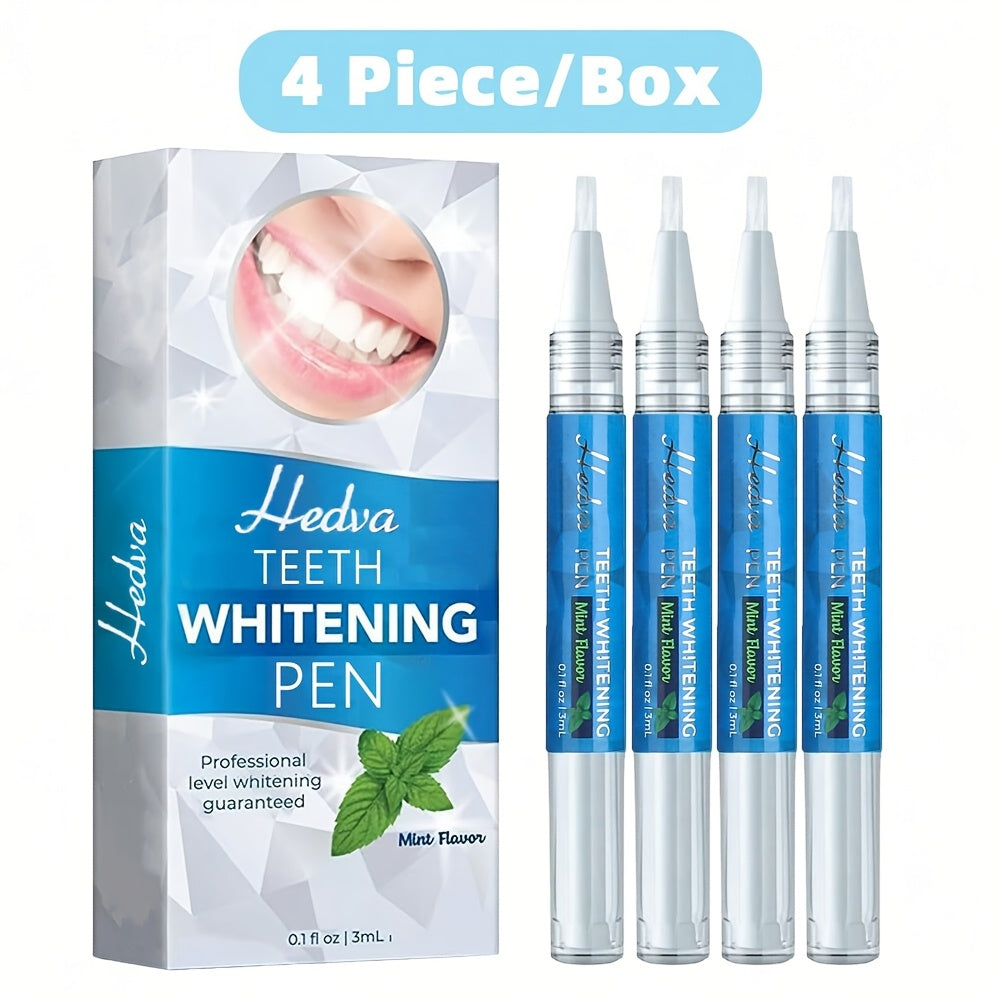 Teeth Whitening Gel Pen Mint Flavor 1-4 Pack 3mL Hypoallergenic Portable