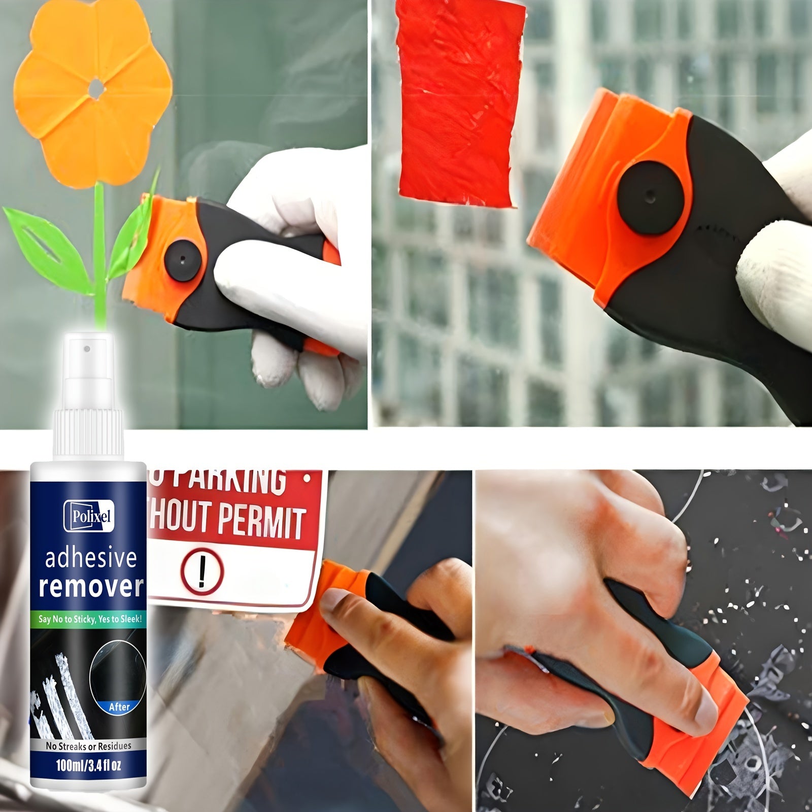 Спрей-удалитель клея для автомобильных стекол и краски, 3,4 унции, удаление остатков и этикеток