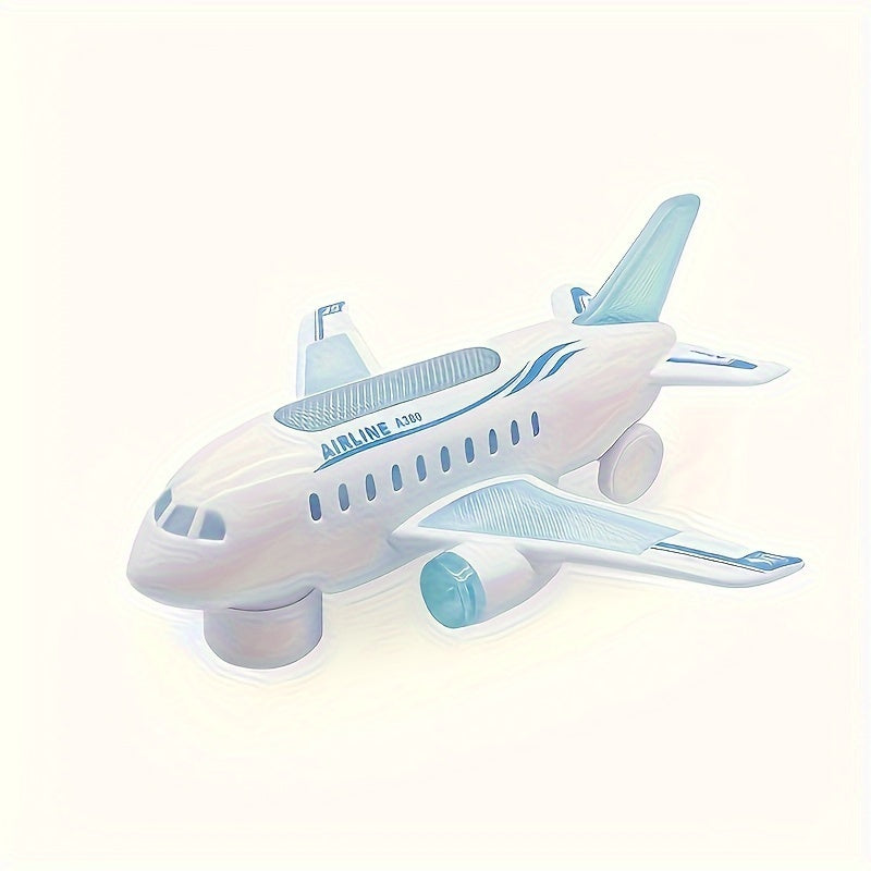 Kids Electric Toy Airplane with Lights and Music White Plastic Model for Boys and Girls