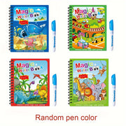 Water Coloring Book for Kids Ages 3 Plus Reusable Water Drawing Pad with Color Pen Educational Painting Activity