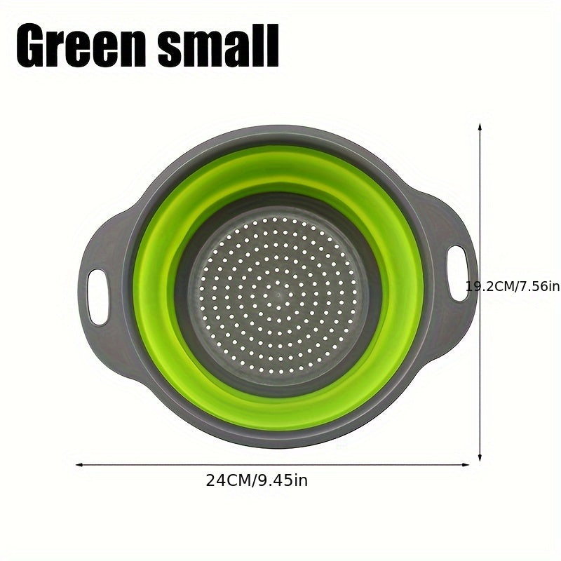 2 Pack Silicone Drain Basket Set Collapsible Funnels for Pasta Vegetables Fruits