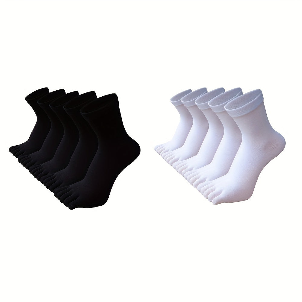 Мужские хлопковые носки-кастоманы 5 пар дышащие, устойчивые к запаху, однотонные цвета