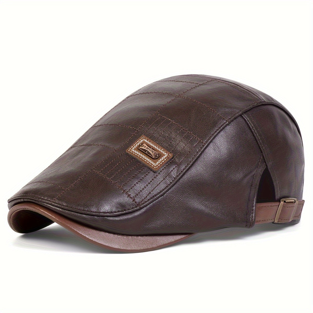 Men's PU Leather Beret for Autumn Winter Travel Casual Vintage Style
