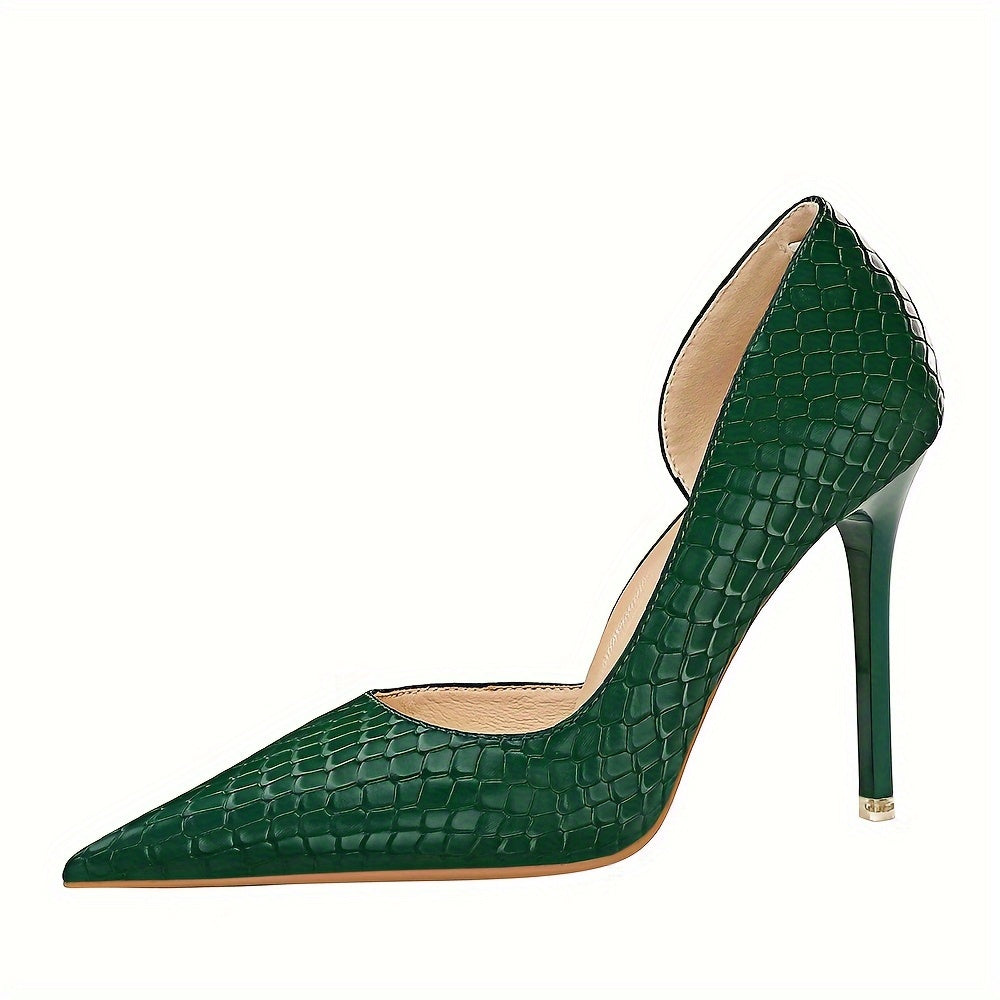 Women's Solid Color Point Toe Stiletto Heels for Dress or Party