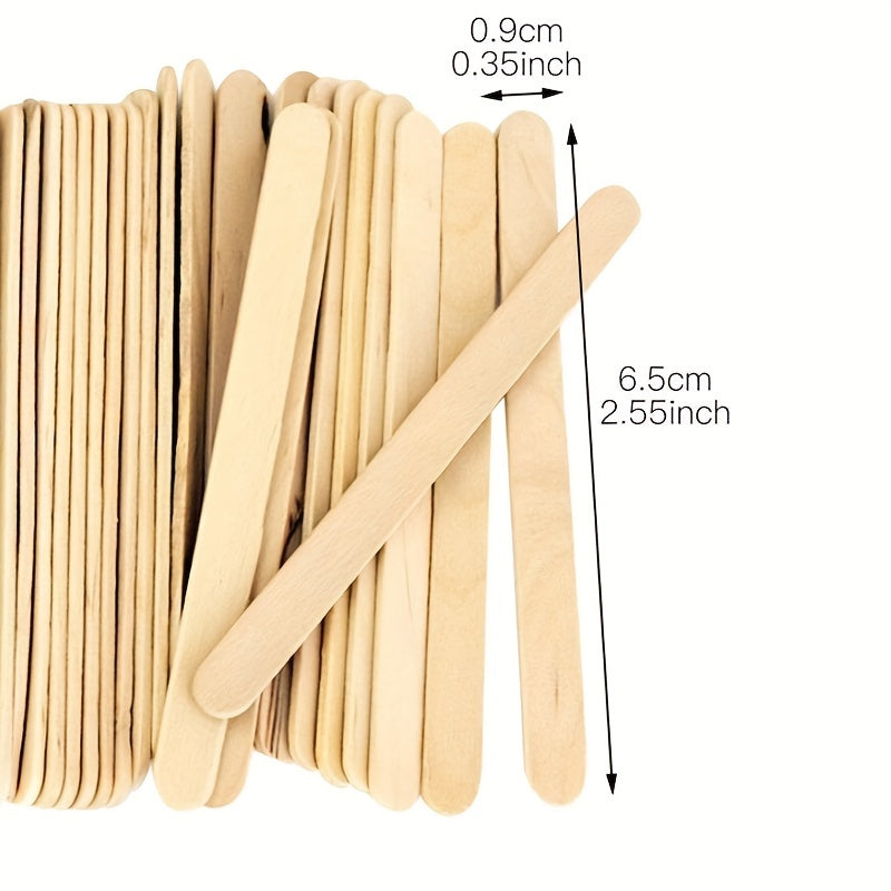 50 Natural Wood Craft Sticks for DIY Popsicle Ice Cream Crafts Kitchen Accessories