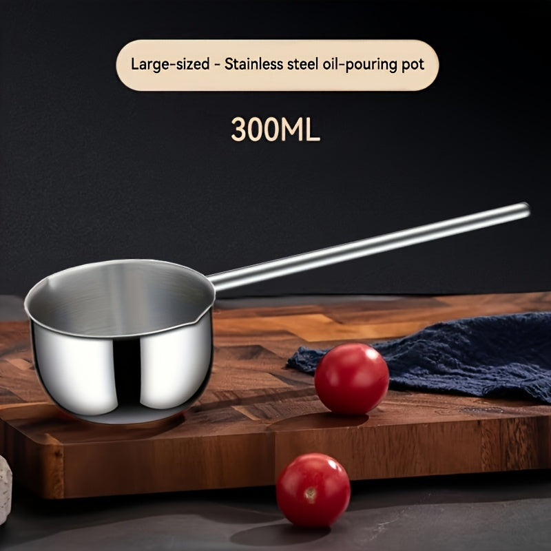 Stainless Steel Mini Pot 300ml with Long Handle for Melting Chocolate and More