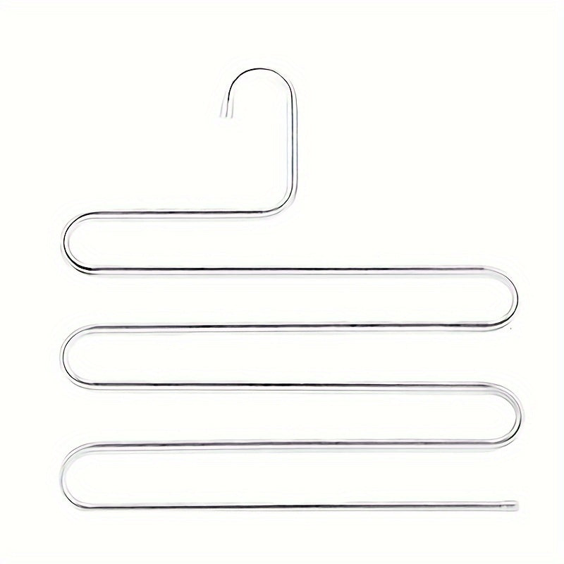 Noxush po'latdan yasalgan ko'p qatlamli shimlar tokchasi sizning shkafingizda joyni tejaydi va shimlar, sochiqlar va boshqalarni tartibga solishga yordam beradi.