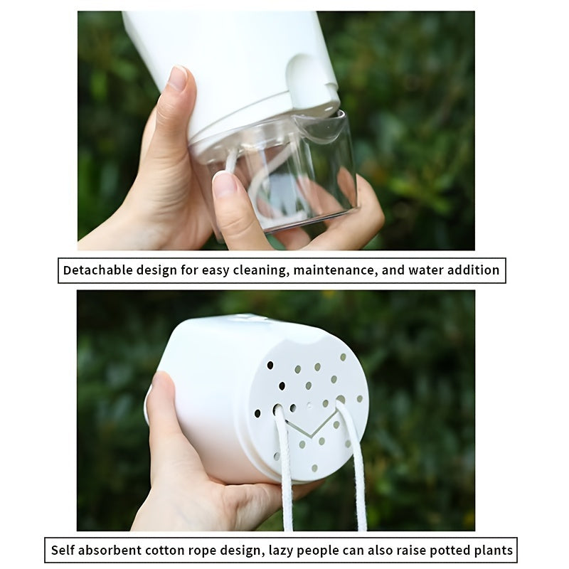 Set of 3 Self-Watering Plastic Flower Pots with Water Level Spout for Indoor Outdoor Use