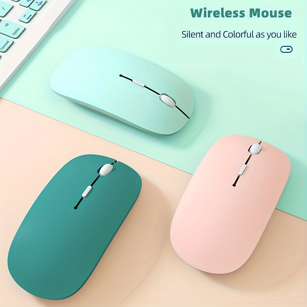 Wireless Optical Mouse with Cartoon Pattern Glitter for Right Hand Windows 10