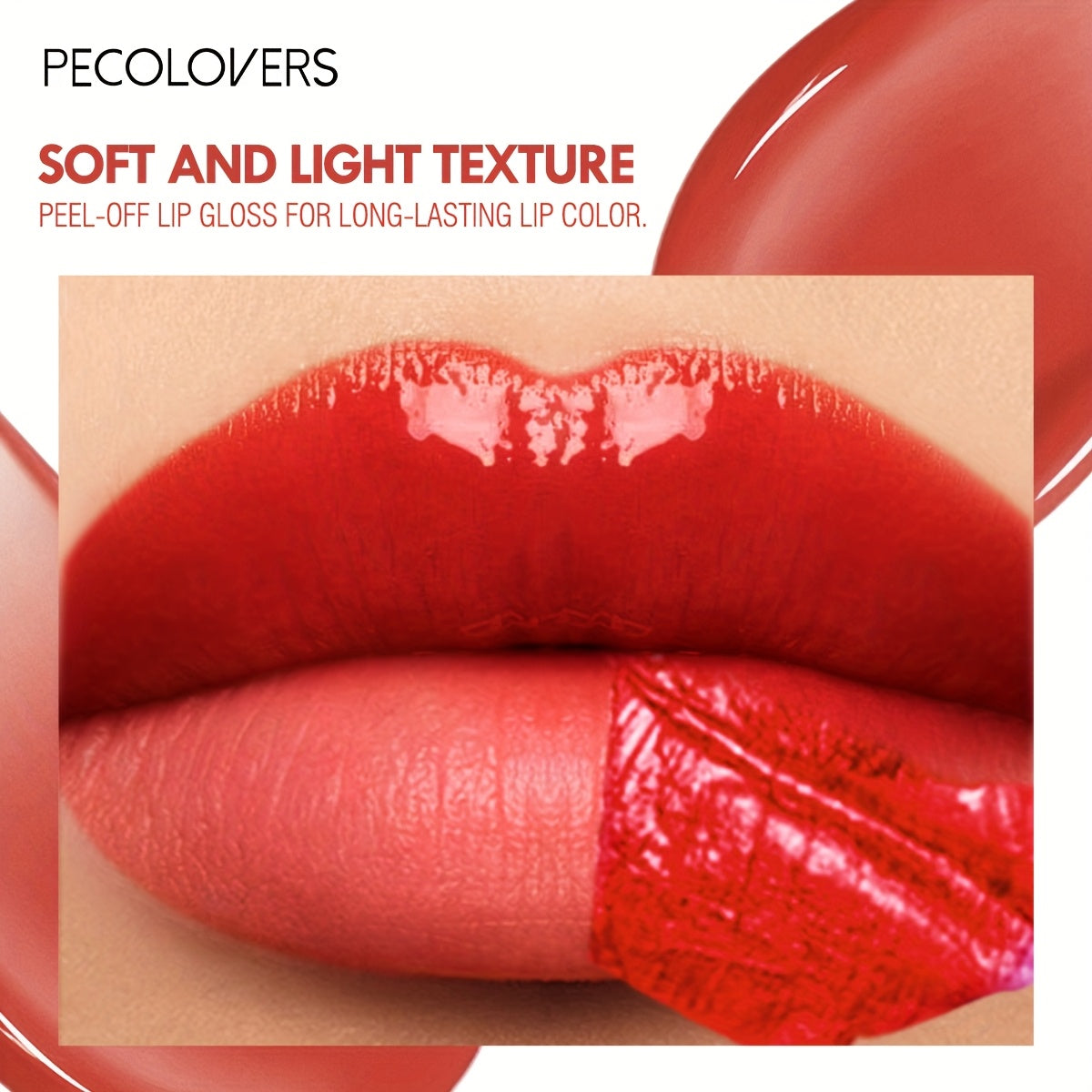 Brillo de labios con tatuaje peel-off para mujer, a prueba de agua, de larga duración, rosa baya y rojo