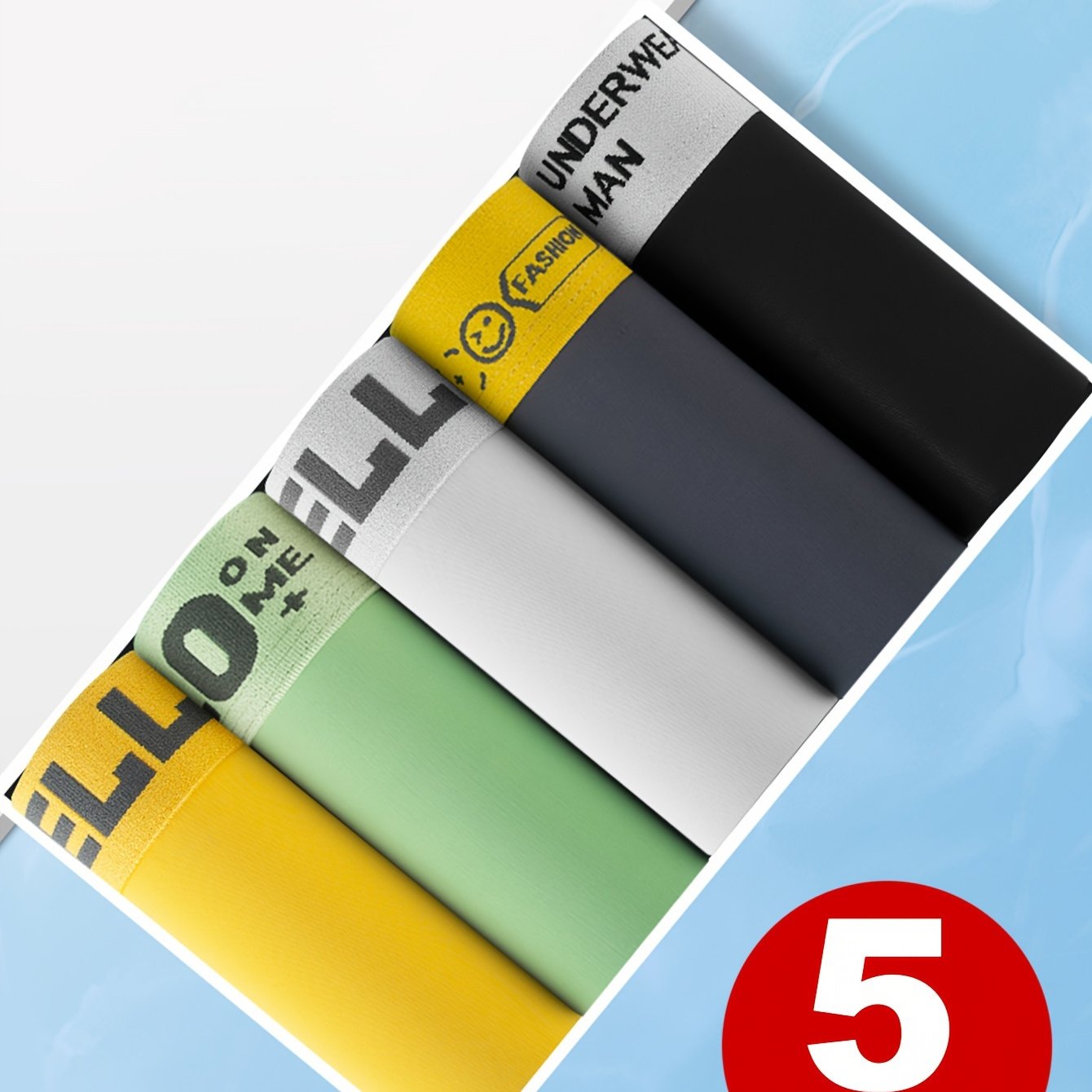 Pack de 5 o 10 calzoncillos bóxer cortos de poliéster de color sólido para hombre