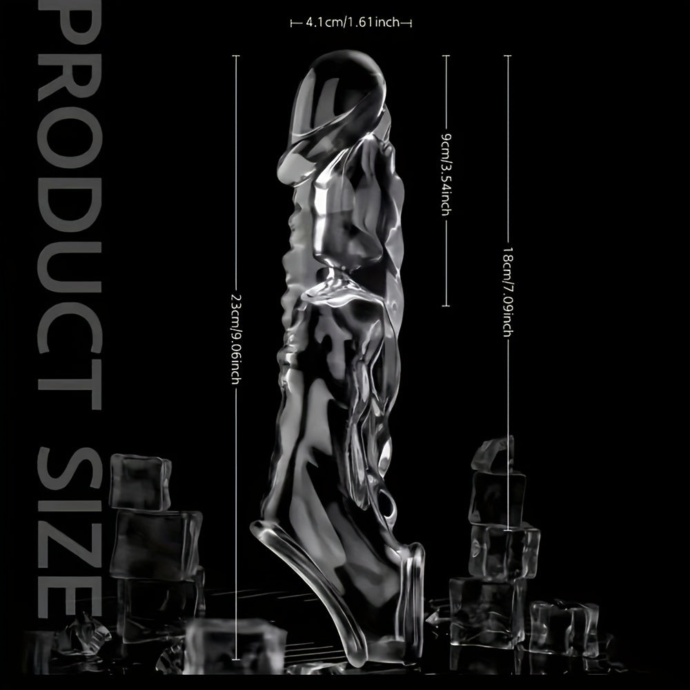 Men's Silicone Vibrating Penis Sleeve Extend Length Tight Fit Sex Toy