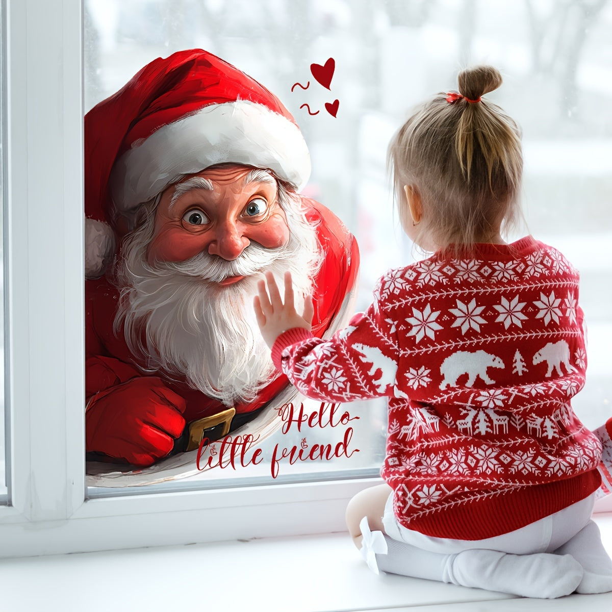 Santa Claus Double-Sided Window Sticker 20x30cm Christmas Holiday Decor