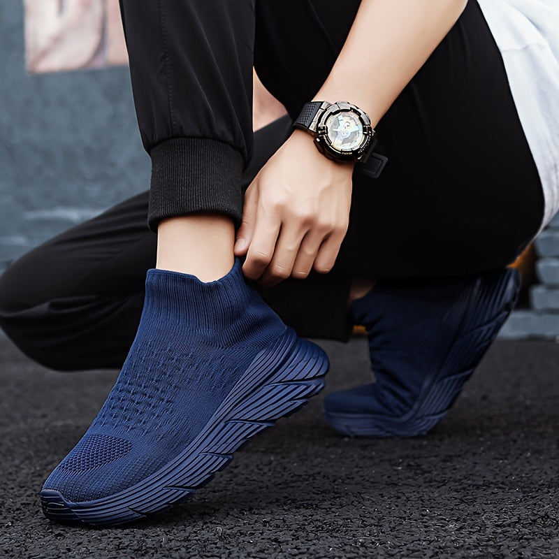 Erkaklar uchun Slip-On Yuqori Topli Paypoq Poyabzal, Yengil va Havo O'tkazuvchi Bahor, Yoz va Kuz uchun, Tashqi Sport uchun Mukammal