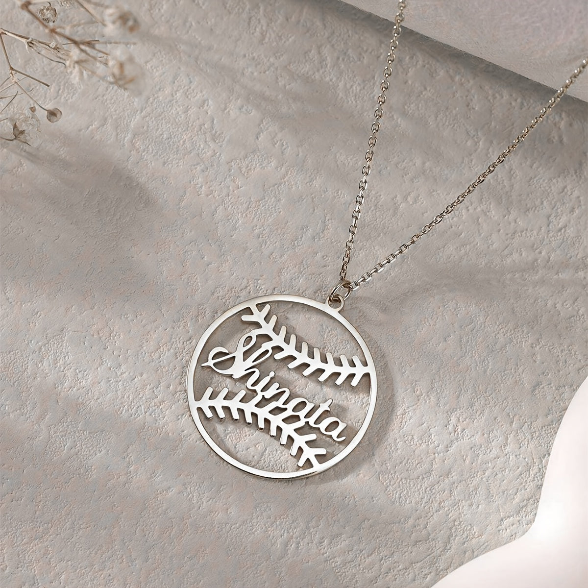 Personalized Gold Plated Stainless Steel Baseball Necklace for Boys Girls Sports Gift