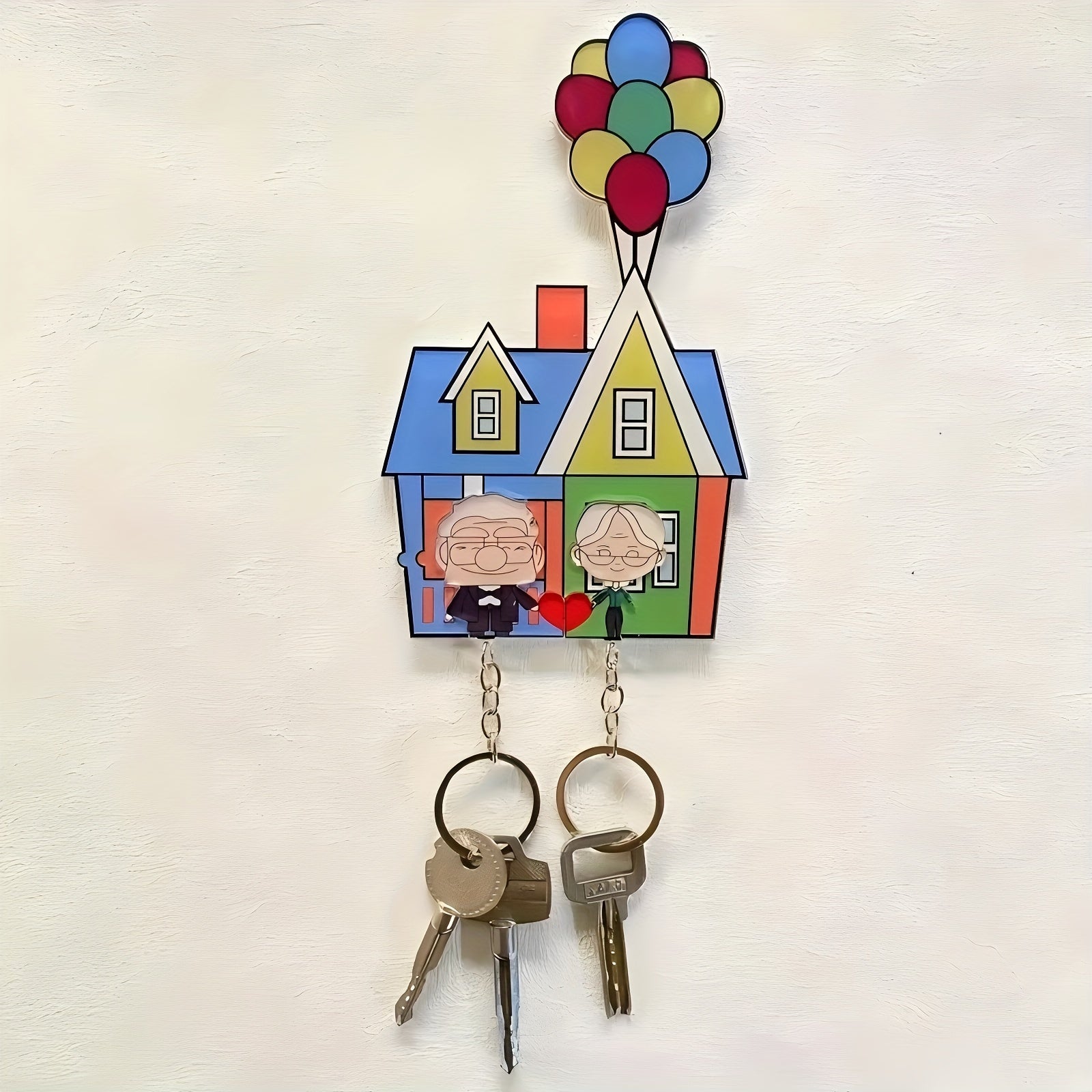 Juego de llaveros románticos para parejas con colgante de corazón de acrílico para amantes y recién casados