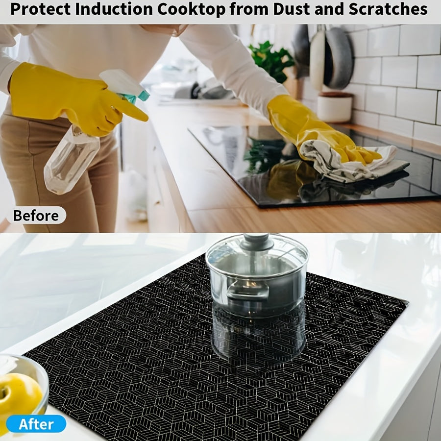Large Spandex Cooktop Mat 78x52 cm Non-Slip Heat-Resistant Stove Protector