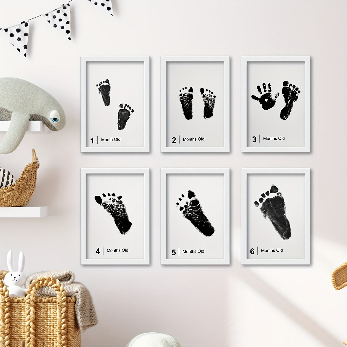 Baby Handprint and Footprint Keepsake Kit with 14 Non-Toxic Ink Pads and Paper Set