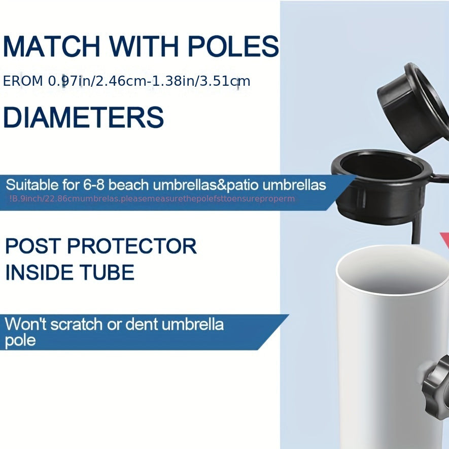 Portable White Plastic and Iron Patio Umbrella Base Stand Windproof Adjustable for Garden and Beach