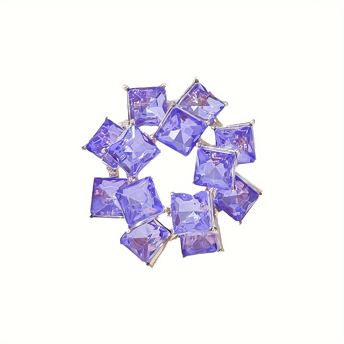 Vintage Style Rhinestone Brooch Pin with Irregular Shape and Glass Gemstone for Women's Dresses