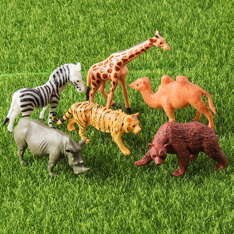 12-Piece Wildlife Animal Figures Set for Children Ages 3-12 Plastic Miniatures Educational Toys