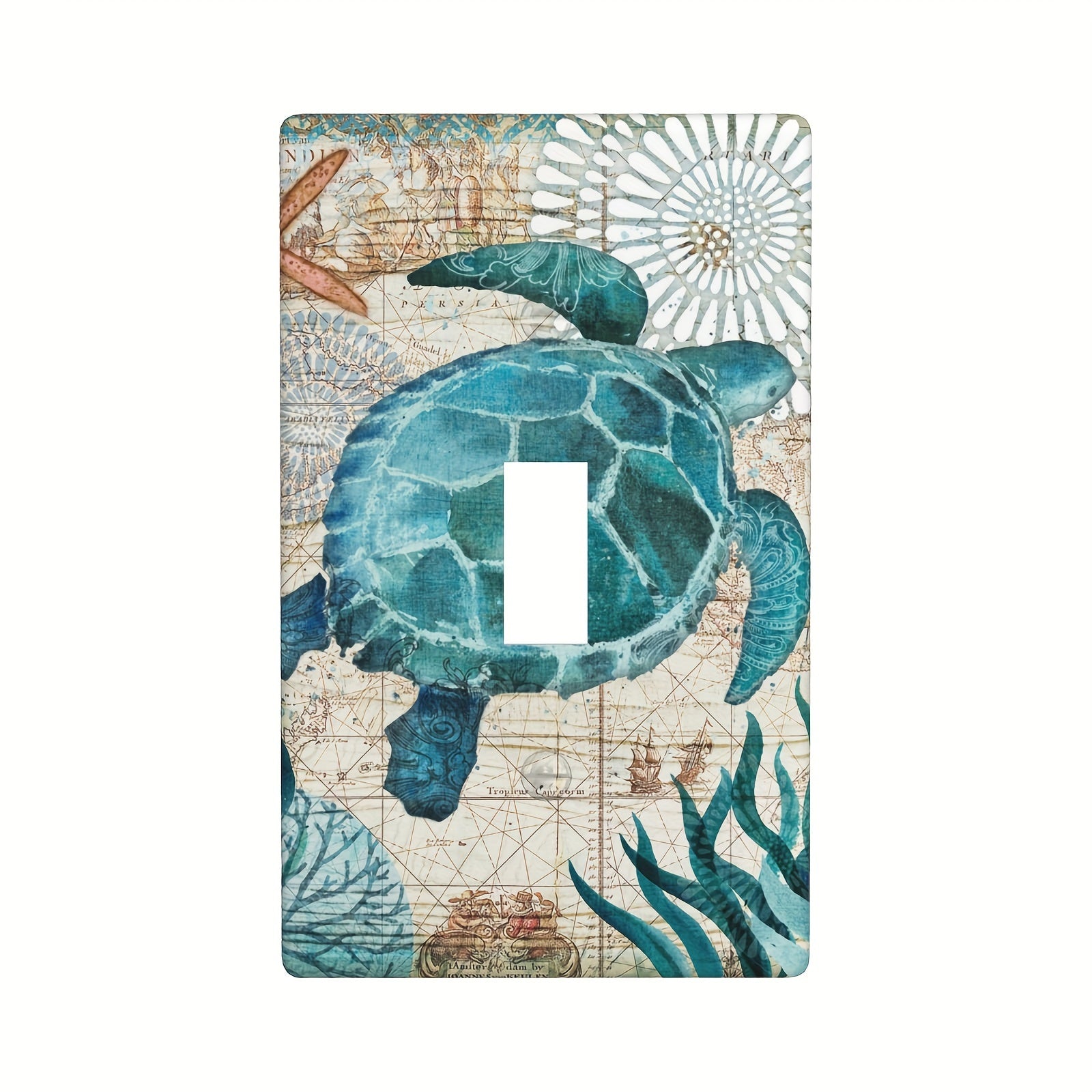 Placa de interruptor de un solo rocker para mapa náutico, decoración de iluminación y pared decorativa