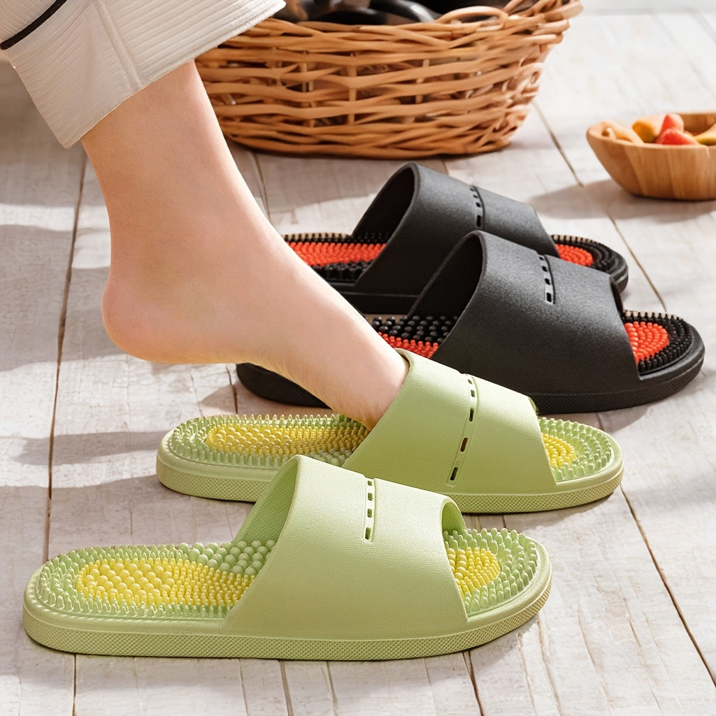 Unisex Non-Slip Rubber Slippers for Home Bathroom Multi-Coloured