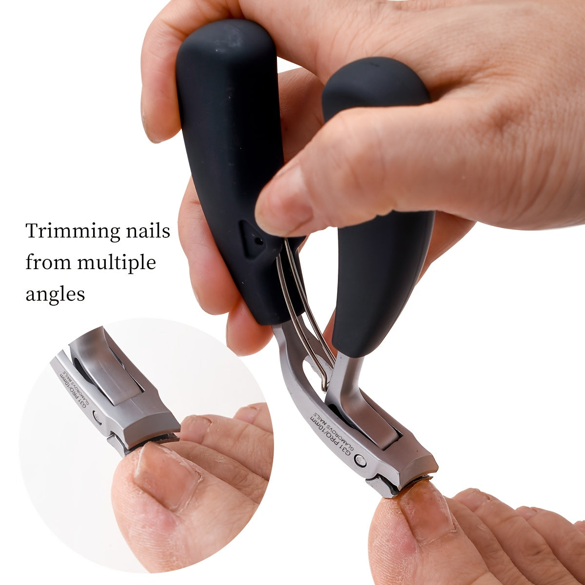 Nail Clippers for Men and Elderly Stainless Steel Curved Cuticle Trimmer Wide Opening