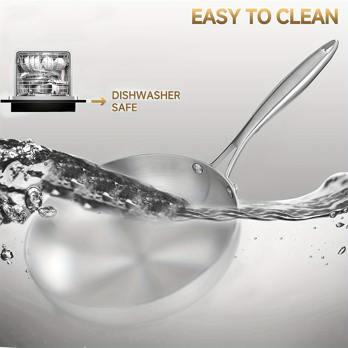 Two-Piece Stainless Steel Skillet Set 24cm and 30cm Nonstick Oven Safe Dishwasher Safe